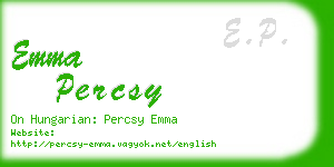 emma percsy business card